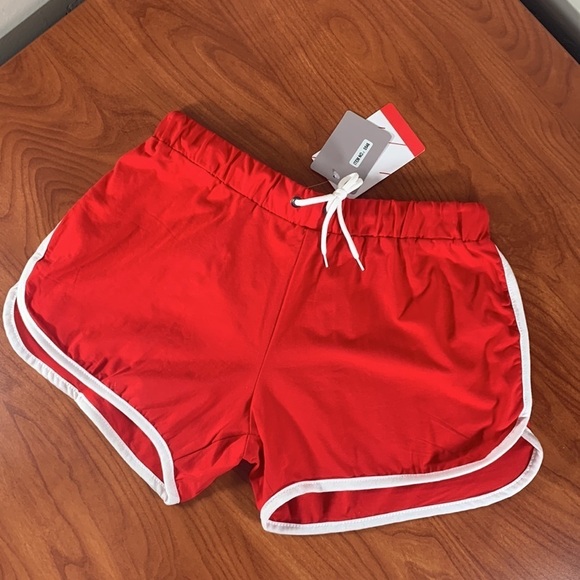 Yoga Running Workout Shorts Tankoo Athletic Elastic Waist Red - Women's size M - Picture 4 of 7